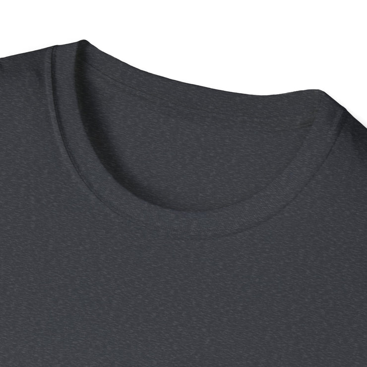 Unisex Softstyle T-Shirt in dark grey, showcasing a comfortable crew neckline.