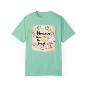 Unisex garment-dyed T-shirt with "Mom's Kitchen" theme, perfect gift for baking lovers.
