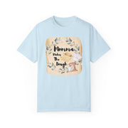 Unisex "Mom's Kitchen" garment-dyed T-shirt with baking design, perfect gift for cooking enthusiasts.