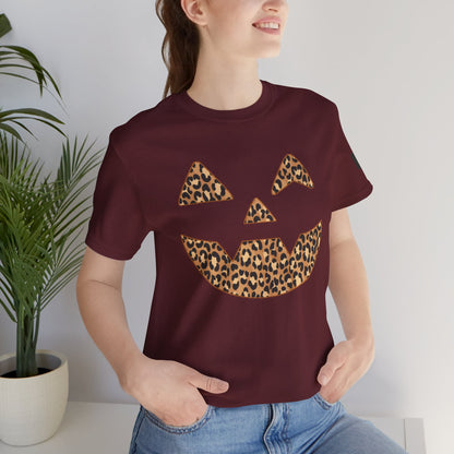 Leopard Print Jac O'Lantern Halloween Tee