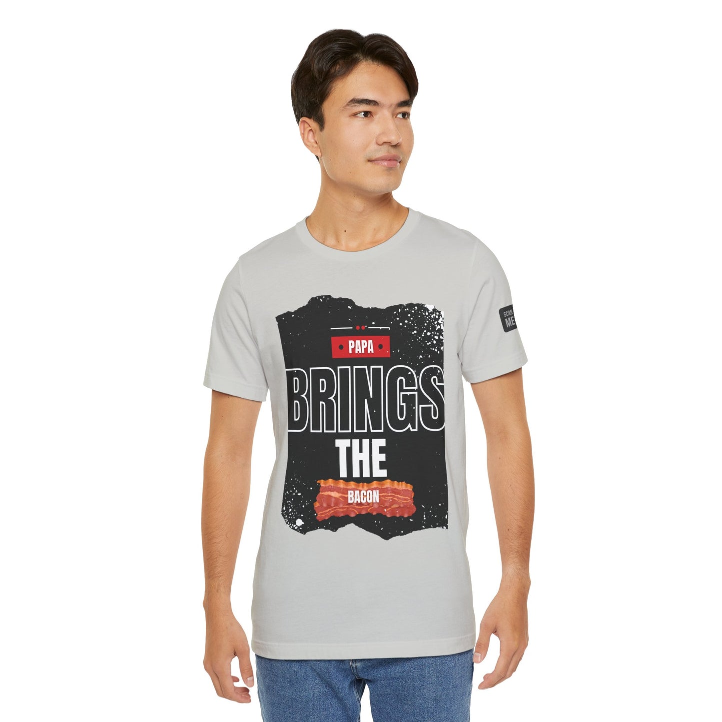 Funny Dad Joke Short Sleeve Tee, Papa Brings the Bacon