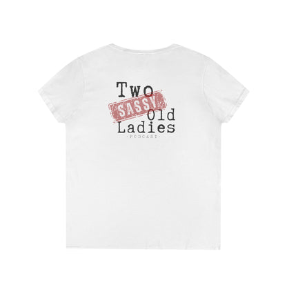 Sassy Ladies' V-Neck T-Shirt, Funny Tee, Gifts for Friends, Birthday Shirt, Retro Vibe, Mother's Day Gift