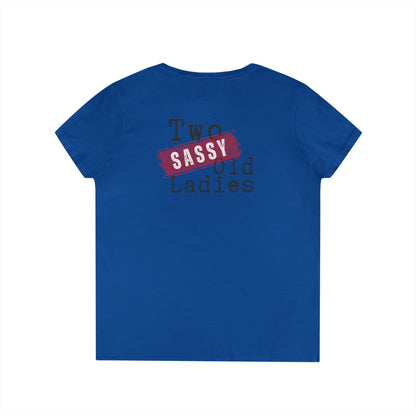 Sassy Ladies' V-Neck T-Shirt, Funny Tee, Gifts for Friends, Birthday Shirt, Retro Vibe, Mother's Day Gift