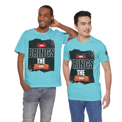 Funny Dad Joke Short Sleeve Tee, Papa Brings the Bacon