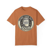 Comfort Colors 1717 tee with sourdough starter design on a soft, brown shirt.