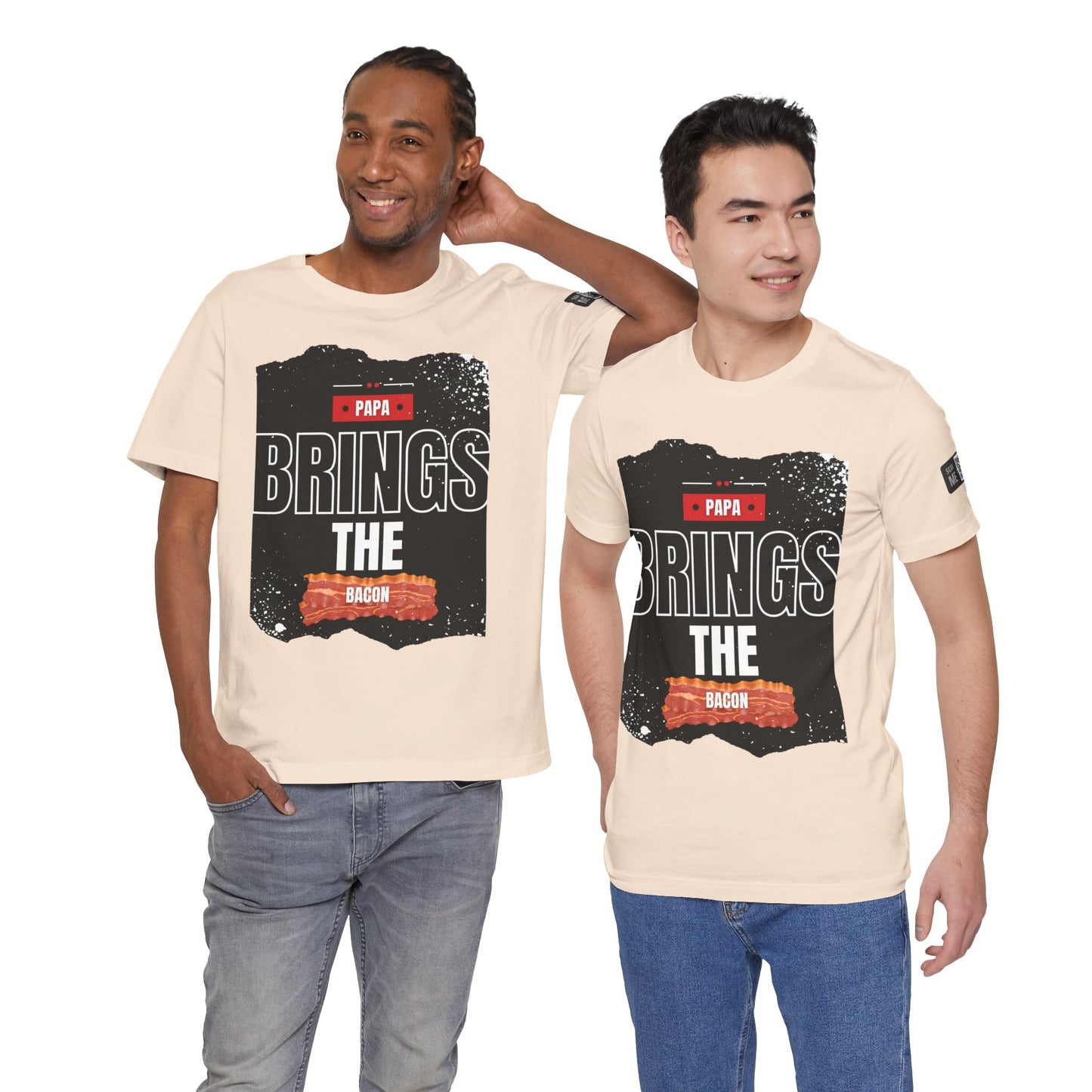 Funny Dad Joke Short Sleeve Tee, Papa Brings the Bacon