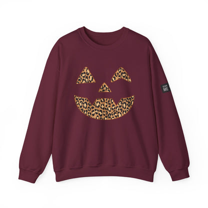 Leopard Print Jack-O'-Lantern Sweatshirt