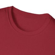 Unisex Softstyle T-Shirt in red with crew neckline and soft cotton fabric.
