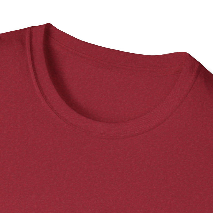 Unisex Softstyle T-Shirt in red with crew neckline and soft cotton fabric.