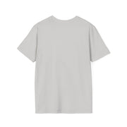 Unisex Softstyle T-Shirt in light gray, shown from the back with short sleeves.