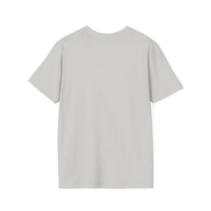 Unisex Softstyle T-Shirt in light gray, shown from the back with short sleeves.