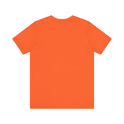 Unisex jersey short sleeve tee in vibrant orange, perfect fit with soft cotton fabric.