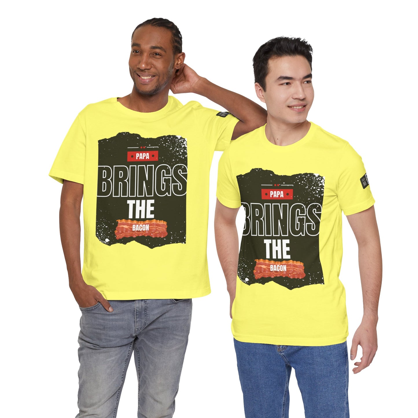 Funny Dad Joke Short Sleeve Tee, Papa Brings the Bacon