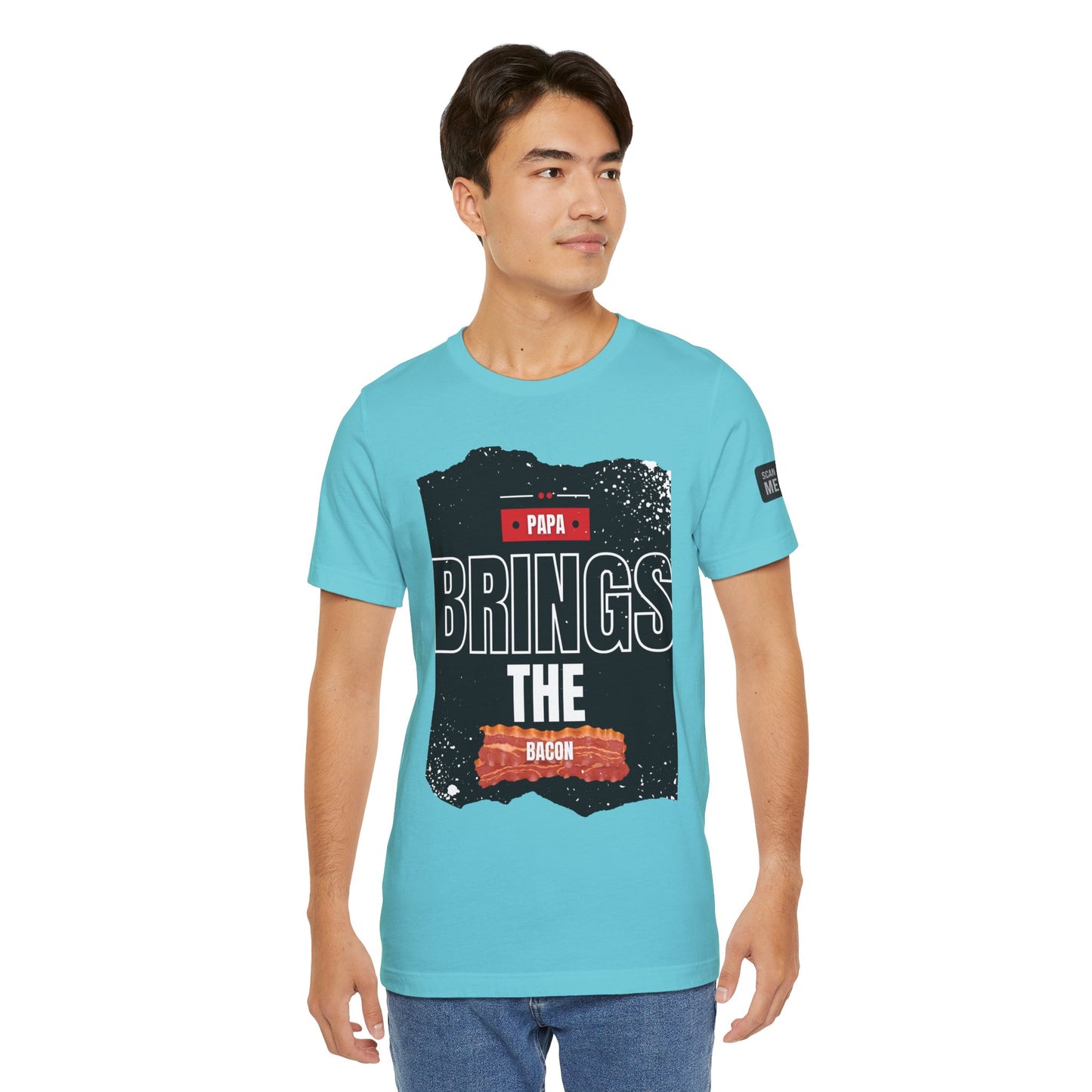 Funny Dad Joke Short Sleeve Tee, Papa Brings the Bacon