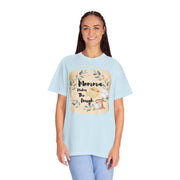 Unisex garment-dyed T-shirt with "Mom's Kitchen" design, ideal gift for baking lovers.