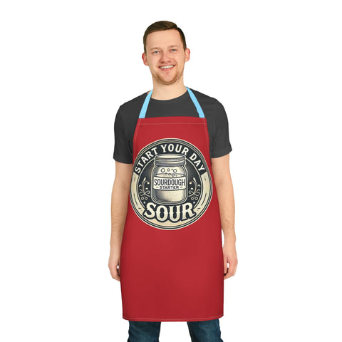 Apron with 5-color straps featuring personalized design and durable polyester fabric.