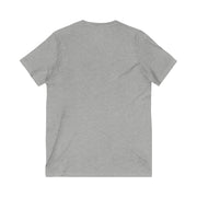 Baking Enthusiast V-Neck Tee in gray, stylish and comfortable for home chefs.