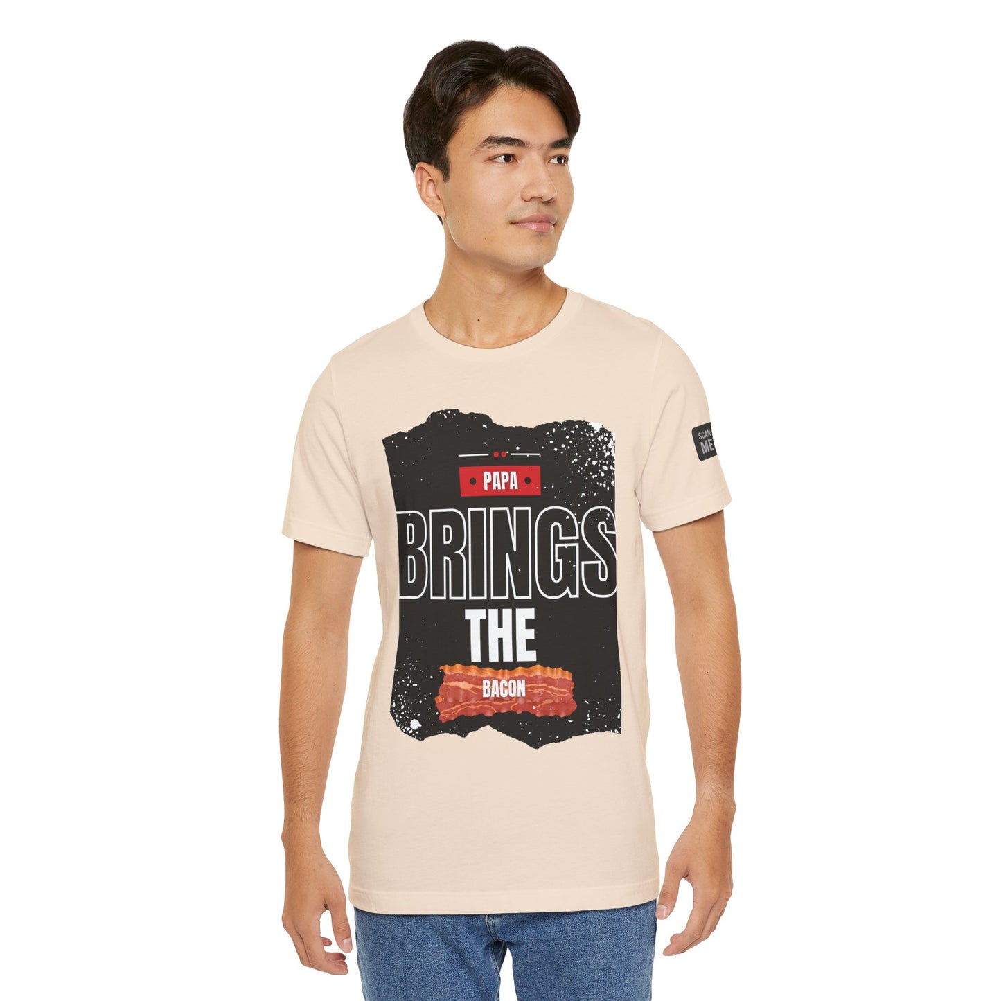 Funny Dad Joke Short Sleeve Tee, Papa Brings the Bacon