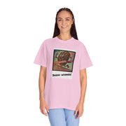 Unisex Bread Winner T-Shirt featuring playful art, vibrant pink color, 100% US cotton, garment-dyed for softness.