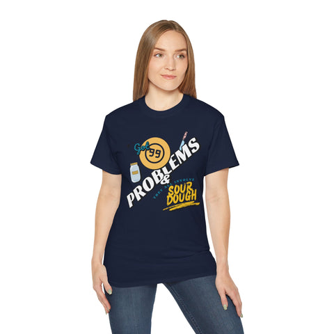 Sourdough Problems Tee, Funny Baking Shirt, Unisex Cotton T-Shirt, Culinary Gift, Baking Lover Apparel