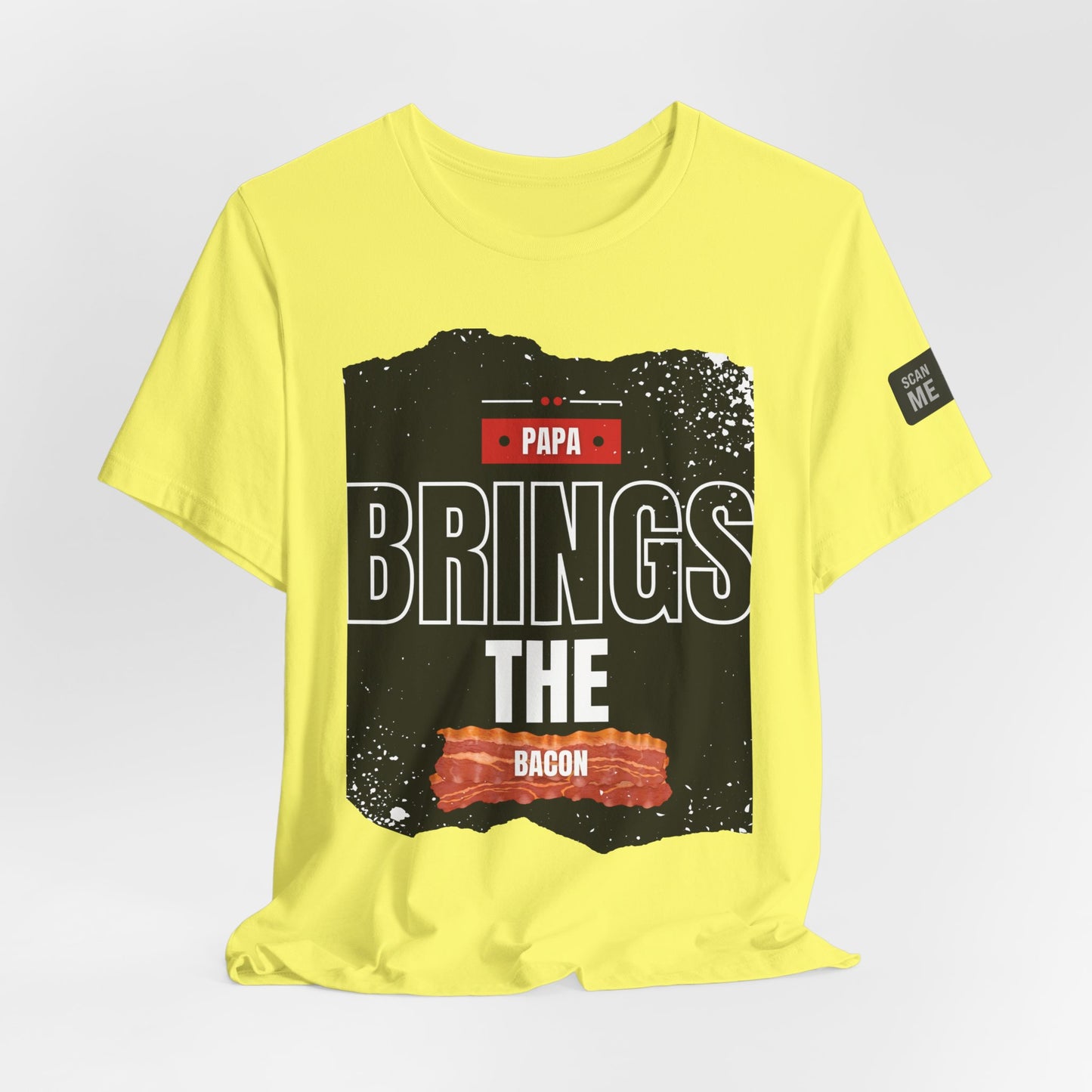 Funny Dad Joke Short Sleeve Tee, Papa Brings the Bacon