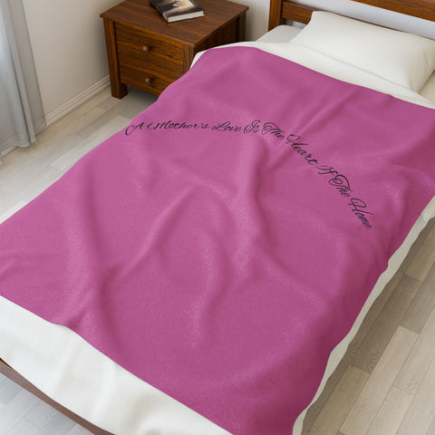 Cozy Velveteen Plush Blanket - A Mother&