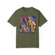 Sourdough Dealer T-Shirt with a whimsical design featuring a bread character, perfect for art lovers and casual wear.