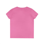 Ladies' V-Neck T-Shirt, pink, inspirational message, 100% cotton, semi-fitted, casual wear.