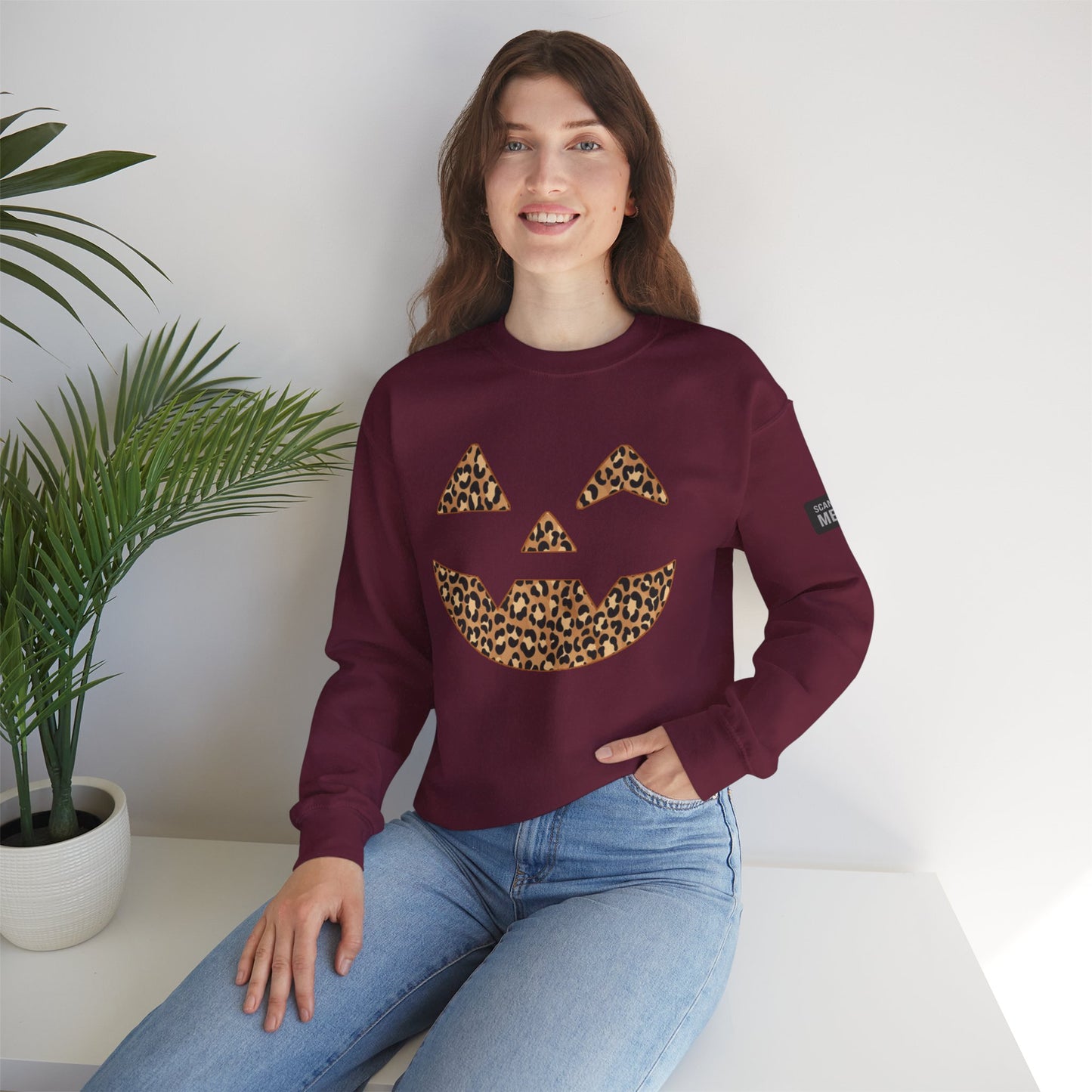 Leopard Print Jack-O'-Lantern Sweatshirt