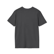 Unisex Softstyle T-Shirt, black, plain back view.