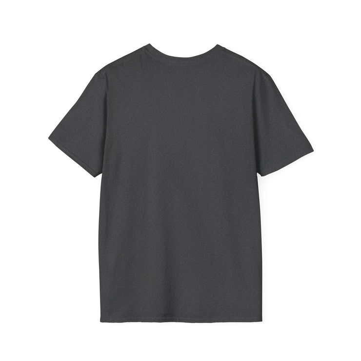 Unisex Softstyle T-Shirt, black, plain back view.