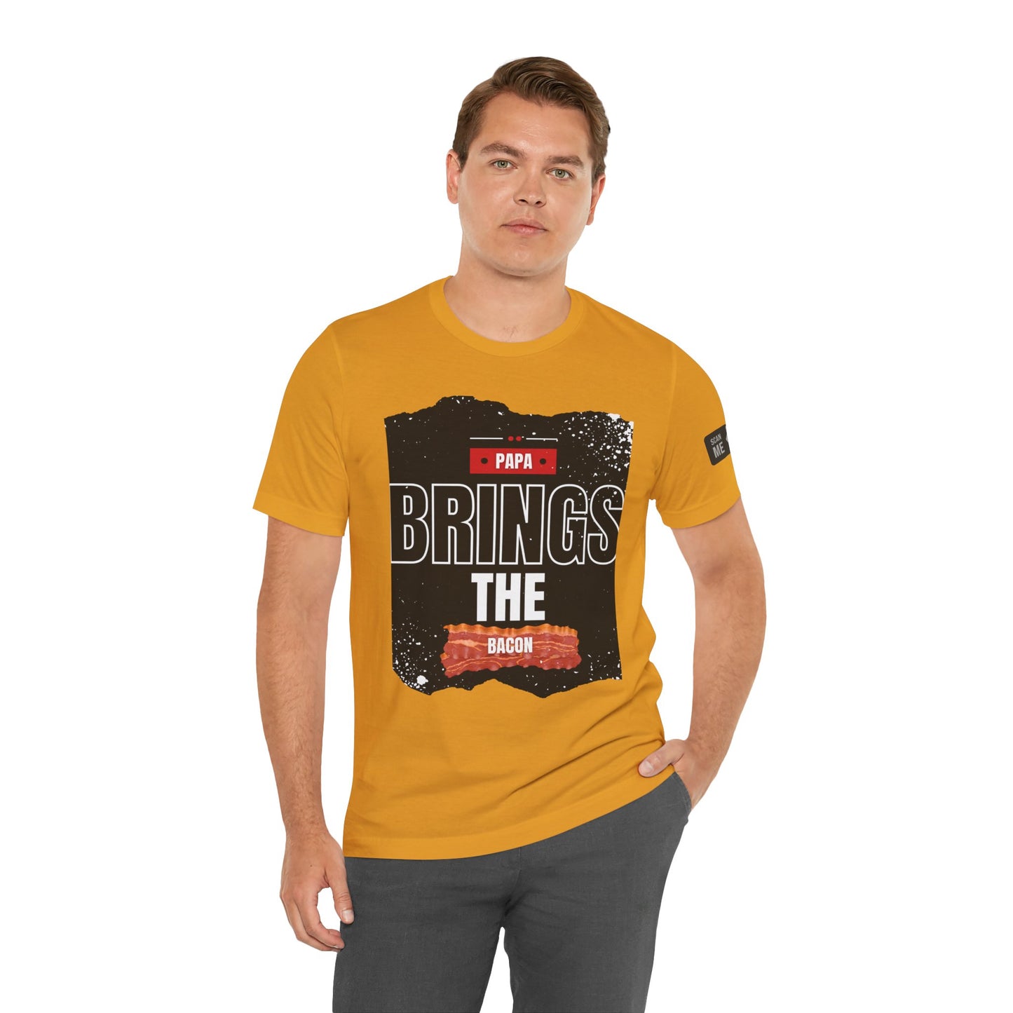 Funny Dad Joke Short Sleeve Tee, Papa Brings the Bacon