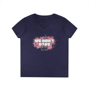We Don't Care Club Ladies' V-Neck T-Shirt, Casual Wear, Gift for Friends, Relaxed Fit, Fun Statement Tee