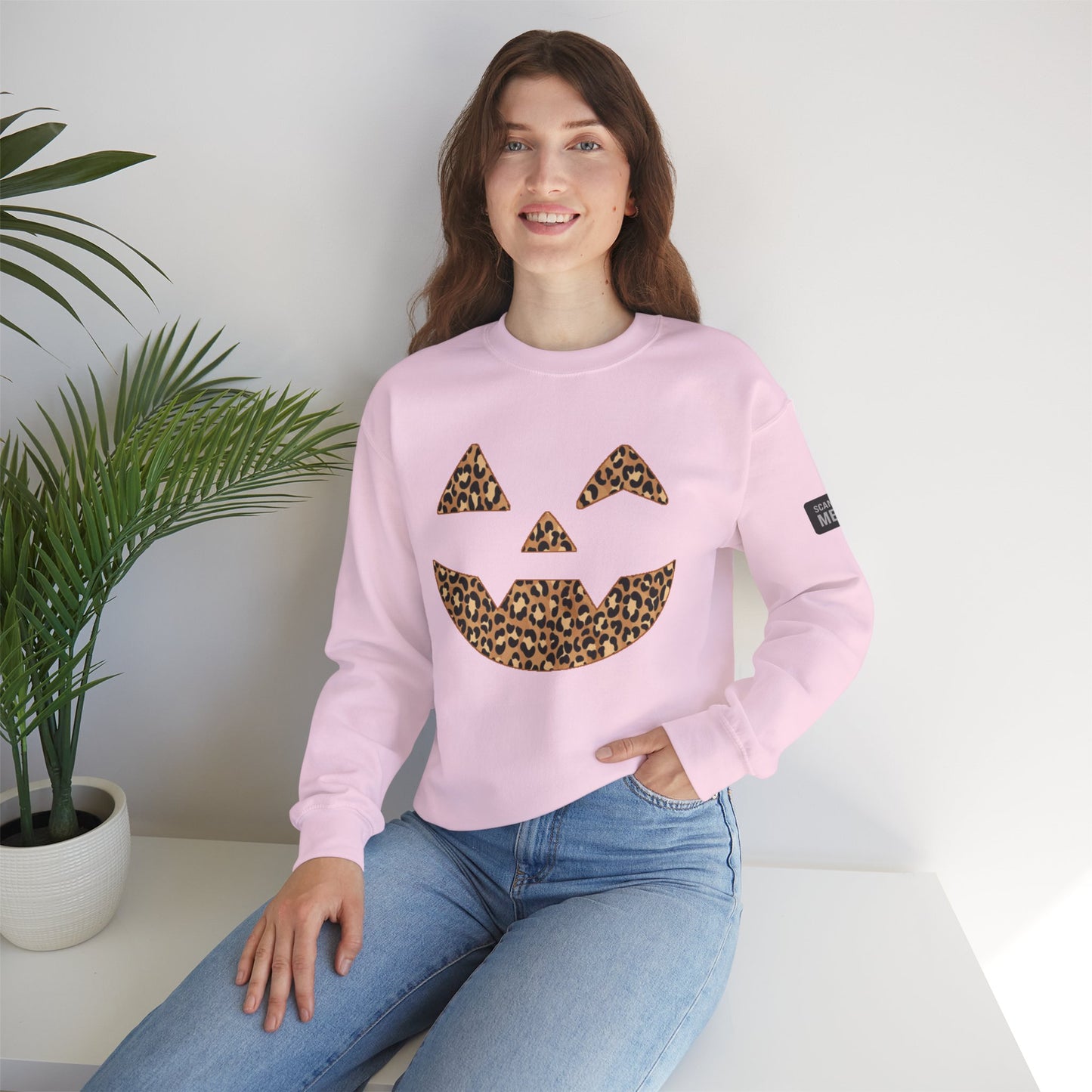 Leopard Print Jack-O'-Lantern Sweatshirt