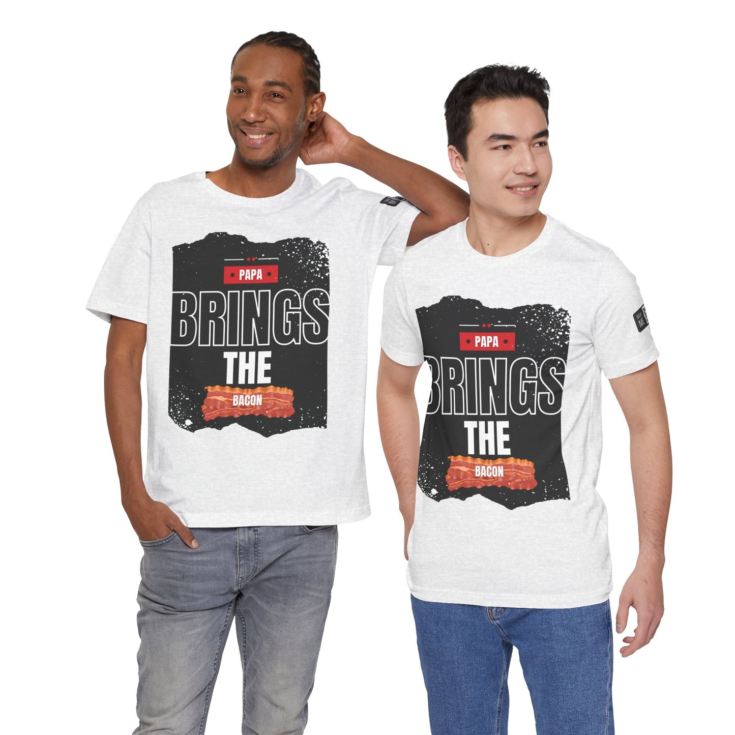 Funny Dad Joke Short Sleeve Tee, Papa Brings the Bacon