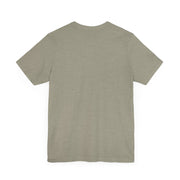 Unisex jersey short sleeve tee, olive color, back view, promoting F.I.R.E. Movement.
