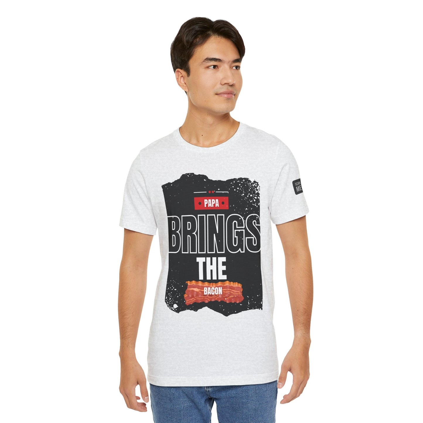 Funny Dad Joke Short Sleeve Tee, Papa Brings the Bacon