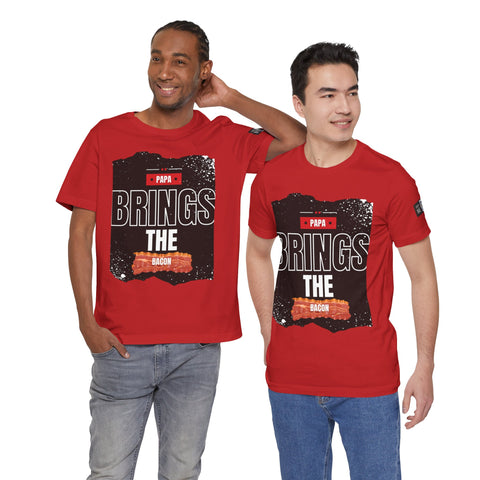 Funny Dad Joke Short Sleeve Tee, Papa Brings the Bacon
