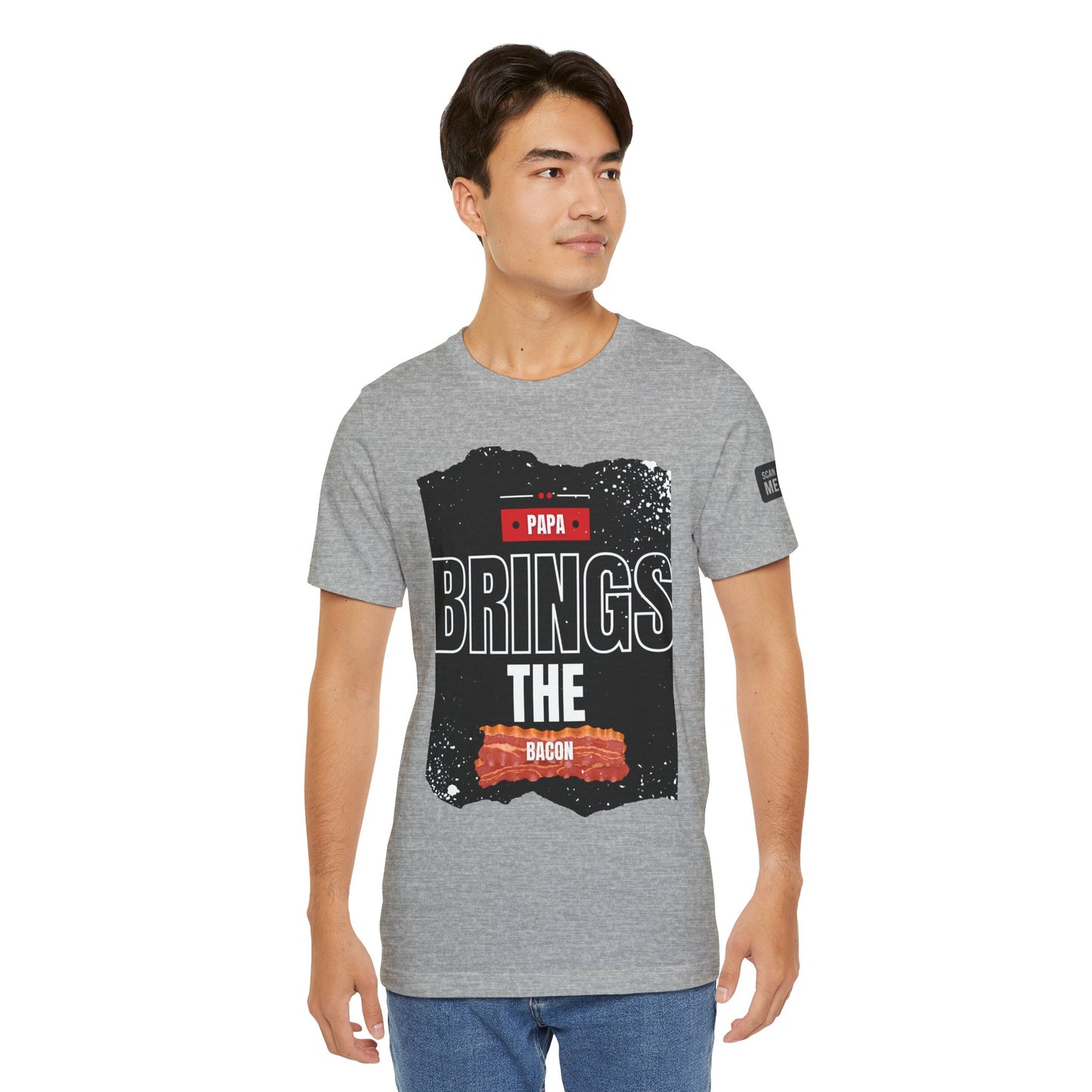 Funny Dad Joke Short Sleeve Tee, Papa Brings the Bacon