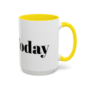 Motivational Accent Coffee Mug with "Do It Today" design, vibrant yellow interior and handle, perfect for home and office.