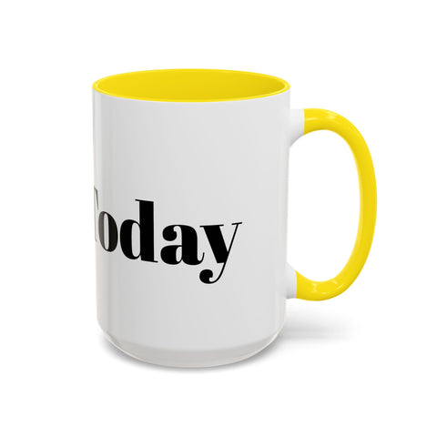 Motivational Accent Coffee Mug with "Do It Today" design, vibrant yellow interior and handle, perfect for home and office.