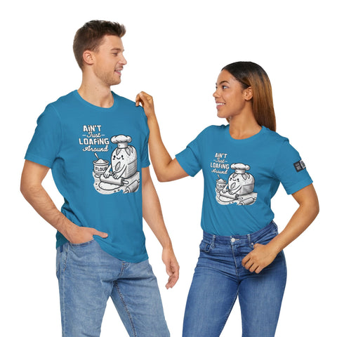Unisex jersey short sleeve tee in blue with humorous "Ain&