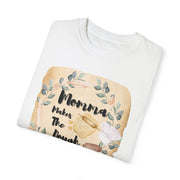 Unisex garment-dyed T-shirt with baking-themed design, ideal gift for cooking enthusiasts.