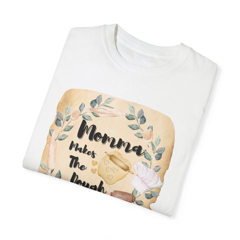 Unisex garment-dyed T-shirt with baking-themed design, ideal gift for cooking enthusiasts.
