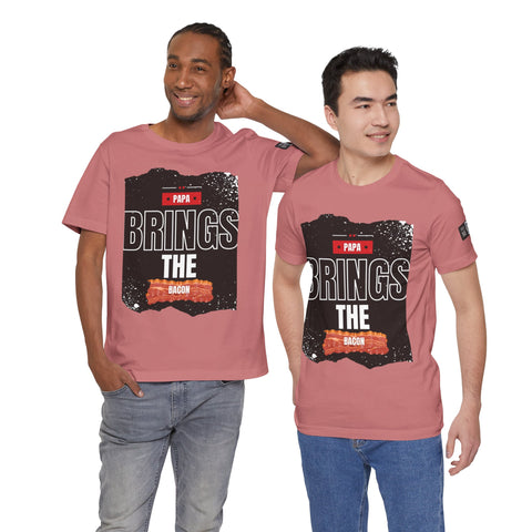 Funny Dad Joke Short Sleeve Tee, Papa Brings the Bacon