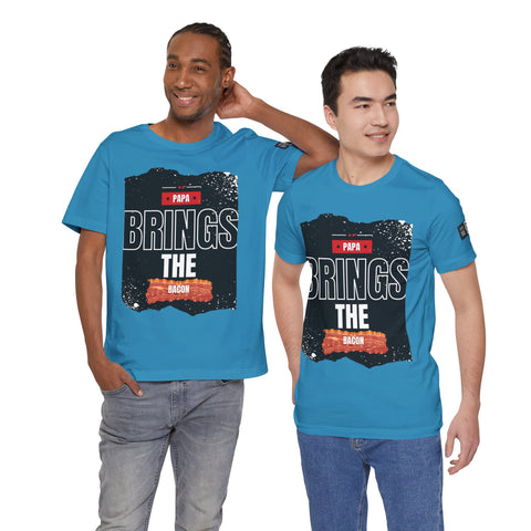 Funny Dad Joke Short Sleeve Tee, Papa Brings the Bacon