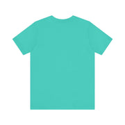 Unisex turquoise t-shirt back view, lightweight and breathable design for the F.I.R.E. Movement.