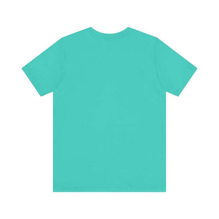 Unisex turquoise t-shirt back view, lightweight and breathable design for the F.I.R.E. Movement.