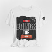 Funny Dad Joke Short Sleeve Tee, Papa Brings the Bacon