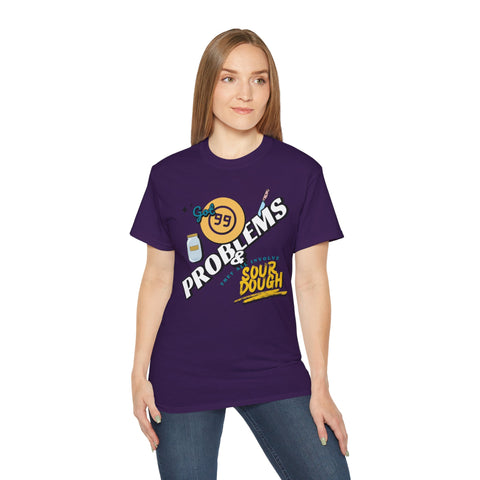 Sourdough Problems Tee, Funny Baking Shirt, Unisex Cotton T-Shirt, Culinary Gift, Baking Lover Apparel